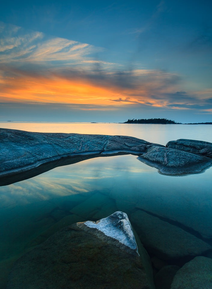 The calm waters on Franklin Island, Georgian Bay.