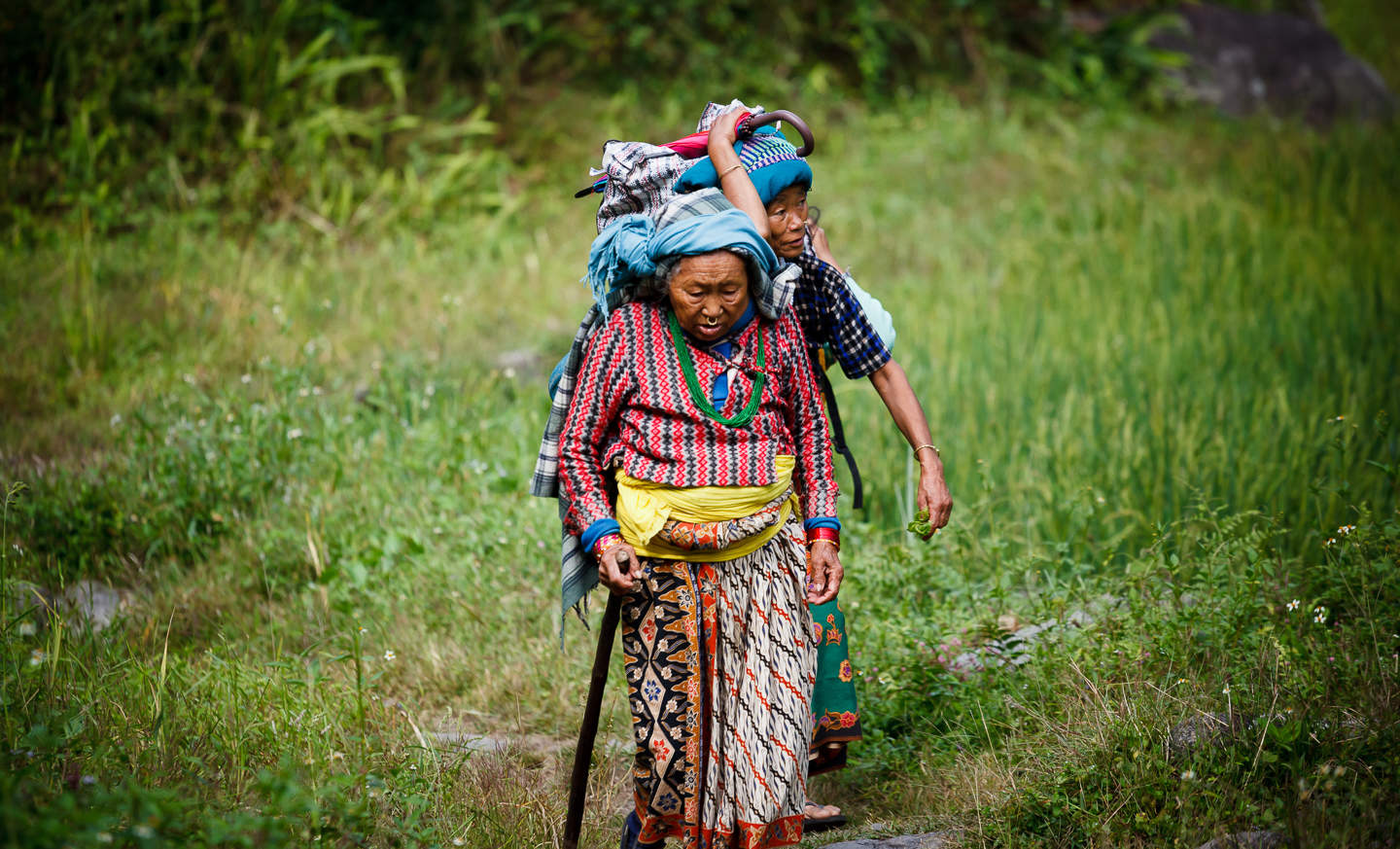 Women on the trail on Kangchenjunga, eastern Nepal.