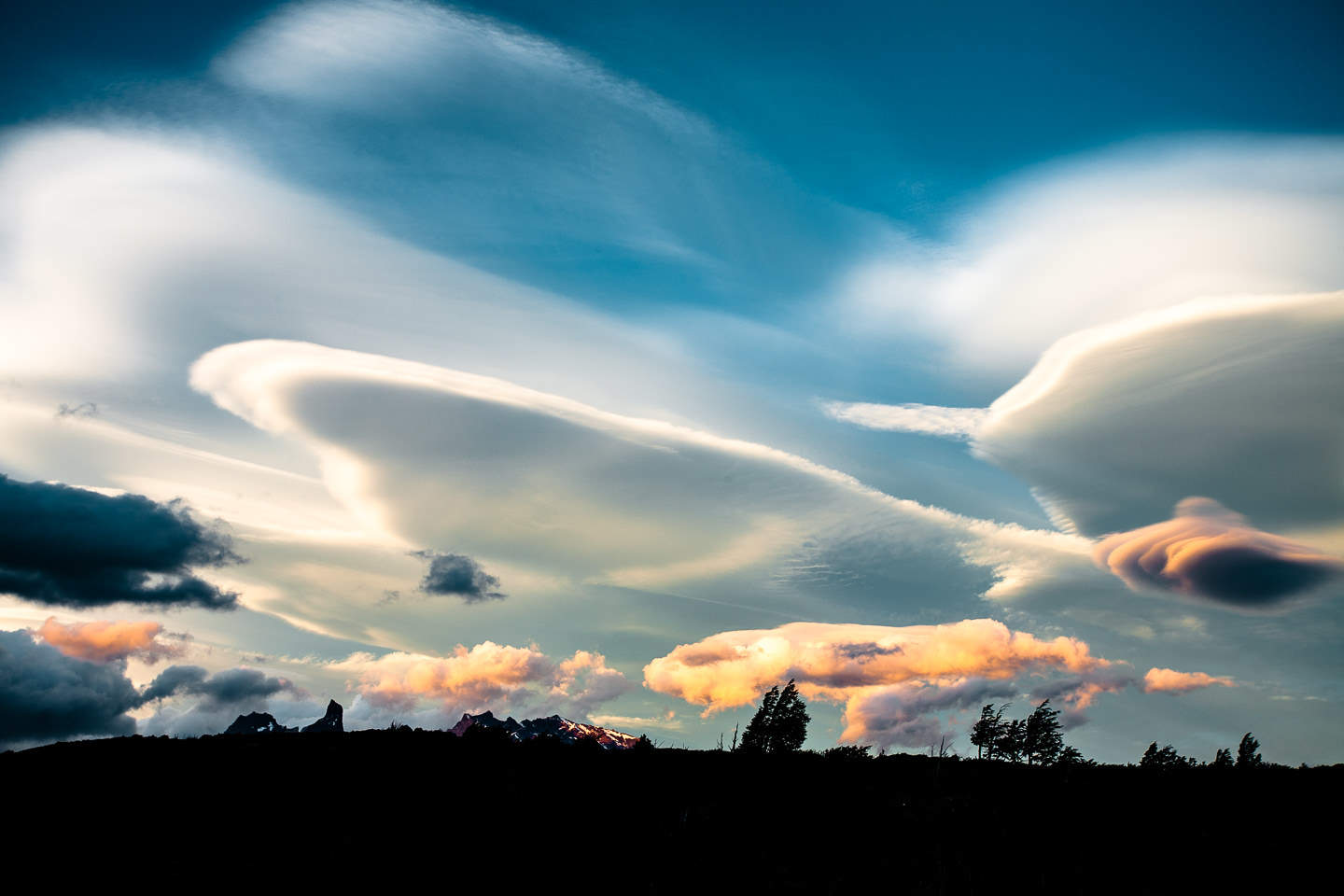 Lenticular cloud formation in Patagonia.